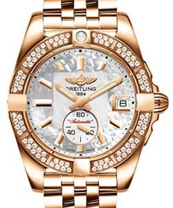 Galactic 36 Automatic in Rose Gold with Diamond Bezel on Rose Gold Bracelet with MOP Dial