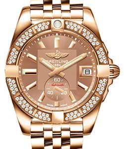 Galactic 36 Automatic in Rose Gold Diamond Bezel on Rose Gold Bracelet with Bronze Dial