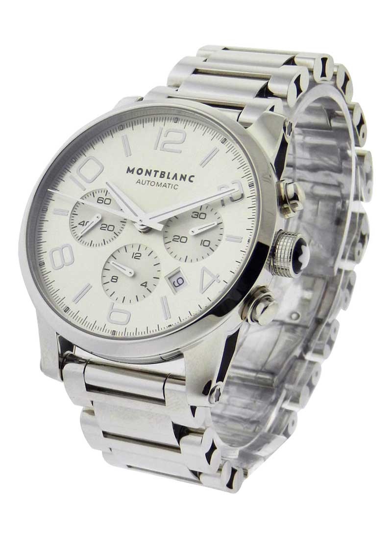 09669 MontBlanc Timewalker Chronograph Silver Dial Mens Watch.