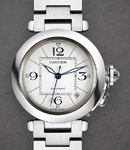 Cartier Pasha C in Steel on Stainless Steel Bracelet with Silver dial