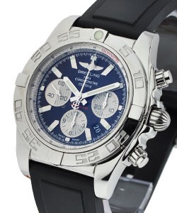Chronomat B01 Chronograph  in Steel Steel on Black Rubber Strap with Black Dial
