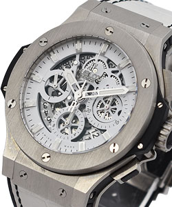 Aero Bang Garmisch 44mm in Steel -  Limited Edition to 250 pcs. on White Crocodile and Black Rubber Strap with White Skeleton Dial
