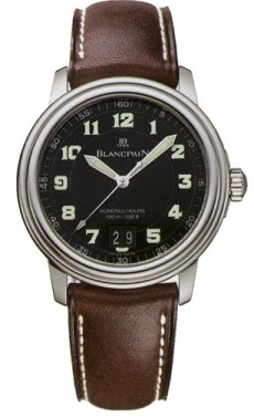Leman Ultra Slim -  Big Date  Stainless Steel with Black Dial on Strap 