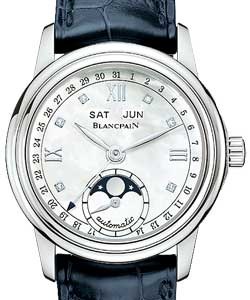 Leman Moonphase & Complete Calendar Steel on Strap with MOP Diamond Dial 