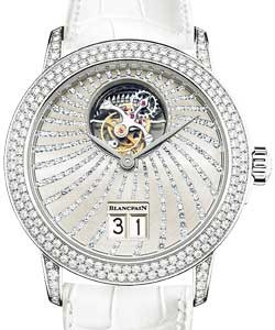 Leman Tourbillon Grande Date Women's White Gold on Leather with White Gold Dial