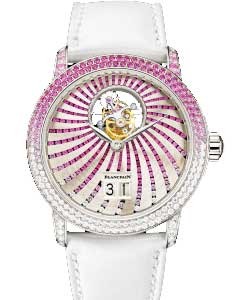 Leman Tourbillon Grande Date Women's White Gold with Rubies, Pink Sapphires, and Diamonds