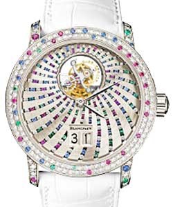 Leman Tourbillon Grande Date Women's White Gold with Rubies, Emeralds, Sapphires, & Diamonds