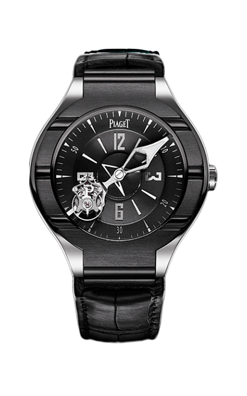 Polo Tourbillon Relatif in White Gold with Black PVD Bezel on Black Leather with Black Dial - Limited to 20 pcs