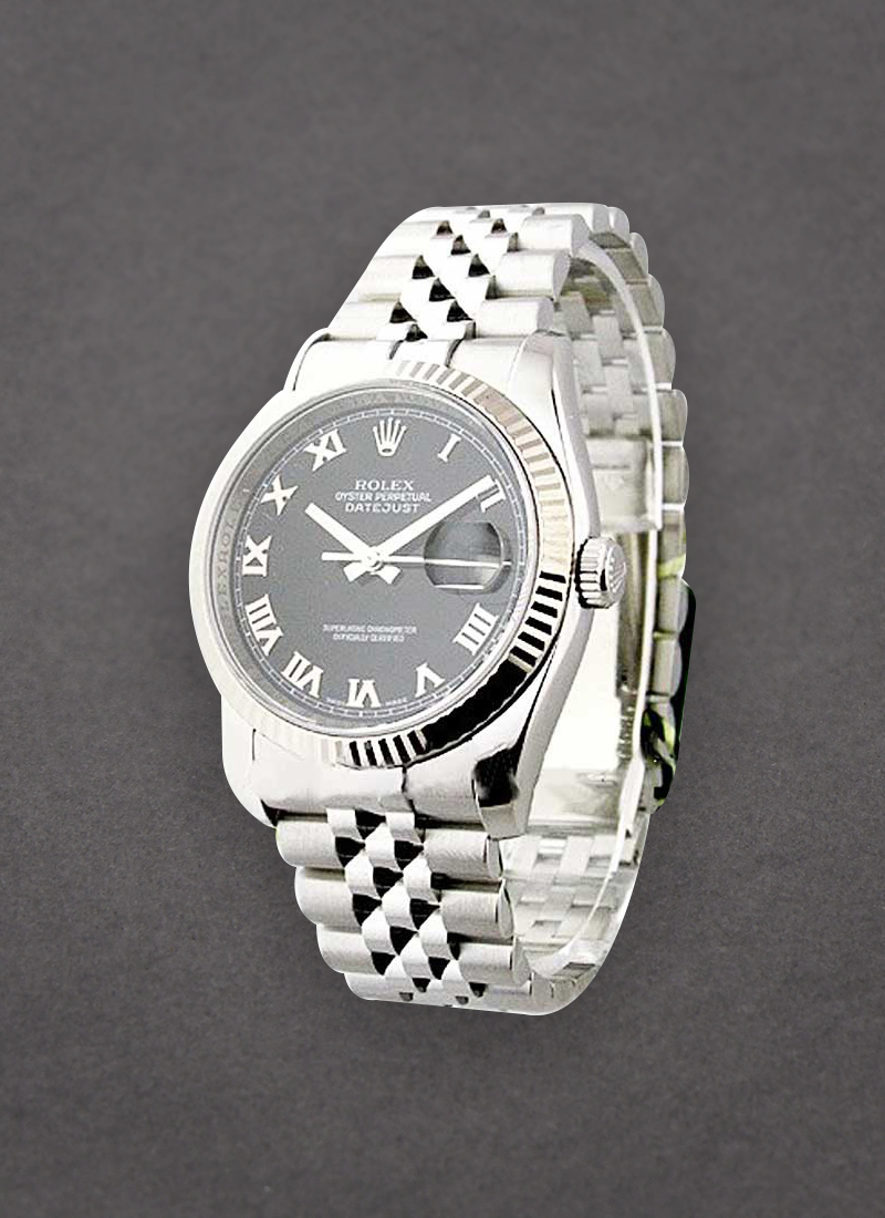 Rolex Unworn Datejust 36mm in Steel with White Gold Fluted Bezel