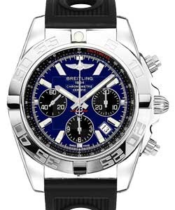 Chronomat B01 Men's Automatic in Steel on Black Rubber Strap with Blue Dial