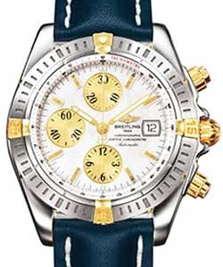 Chronomat Evolution Men's Automatic in 2-Tone on Blue Leather Strap with Mother of Pearl Dial