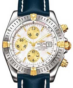 Chronomat Evolution Men's Automatic in 2-Tone on Blue Leather Strap with Mother of Pearl Dial