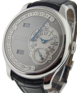 Octa Calendrier Platinum Case on Strap with Silver Dial 