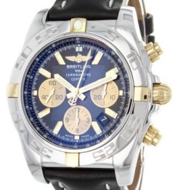 Chronomat B01 Mens Automatic Chronograph in 2-Tone on Black Crocodile Leather Strap with Black Dial