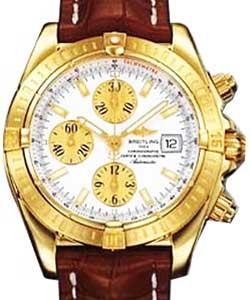 Chronomat Evolution Men's Automatic in Yellow Gold on Brown Crocodile Strap with Silver Dial