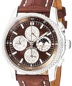 Mark VI COmplicated 29 Men's Automatic in Platinum on Brown Crocodile Strap with Burnt Oak Dial