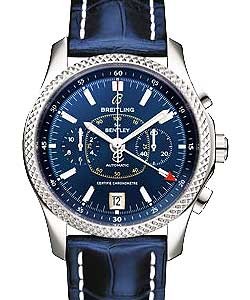 Bentley Mark VI Men's Automatic in Platinum on Blue Crocodile Strap with Peacock Blue Dial