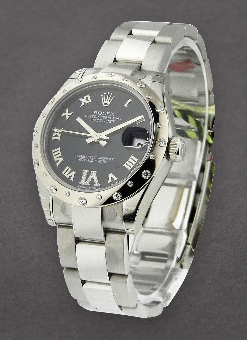 Rolex Unworn Datejust Mid Size in Steel with 24 Diamond Bezel 