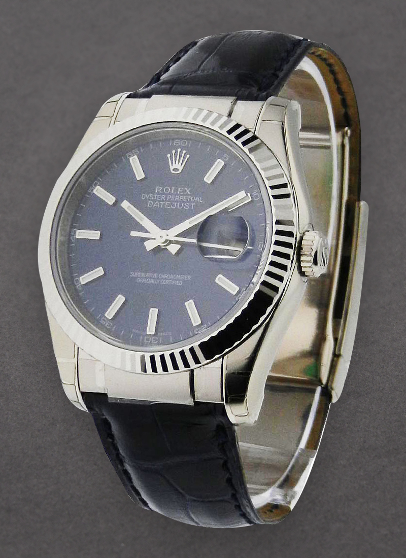 Rolex Unworn Datejust in White Gold with Fluted Bezel