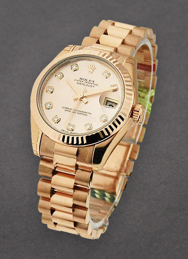 Rolex Unworn President 26mm in Rose Gold with Fluted Bezel