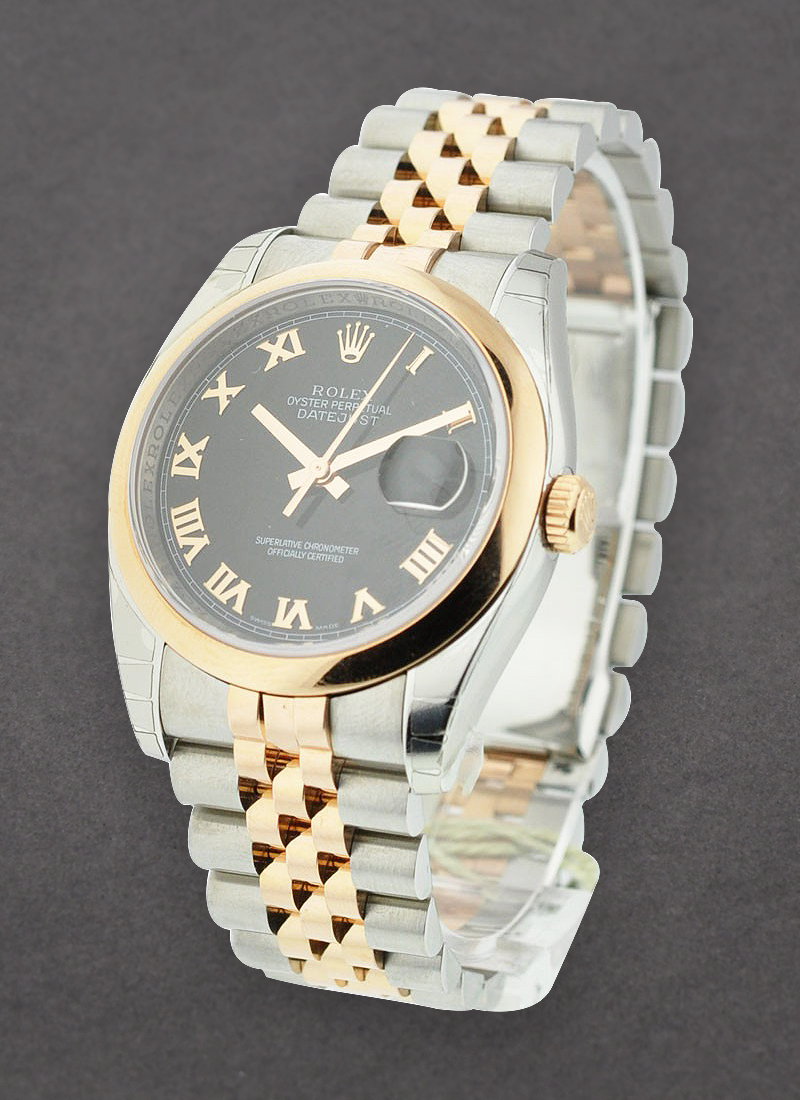 Rolex Unworn Datejust 36mm in Steel with Rose Gold Domed Bezel