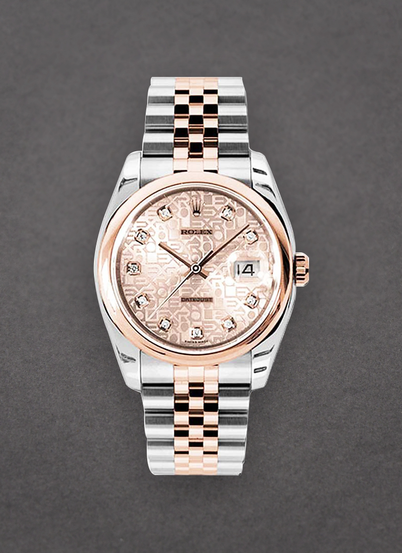 Rolex Unworn Datejust 36mm in Steel with Rose Gold Domed Bezel