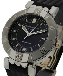 Ocean 39mm Auto with Date in Platinum on Strap with Black Dial