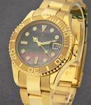 Yacht-master Mid Size 35mm in Yellow Gold on Oyster Bracelet with Black MOP Dial