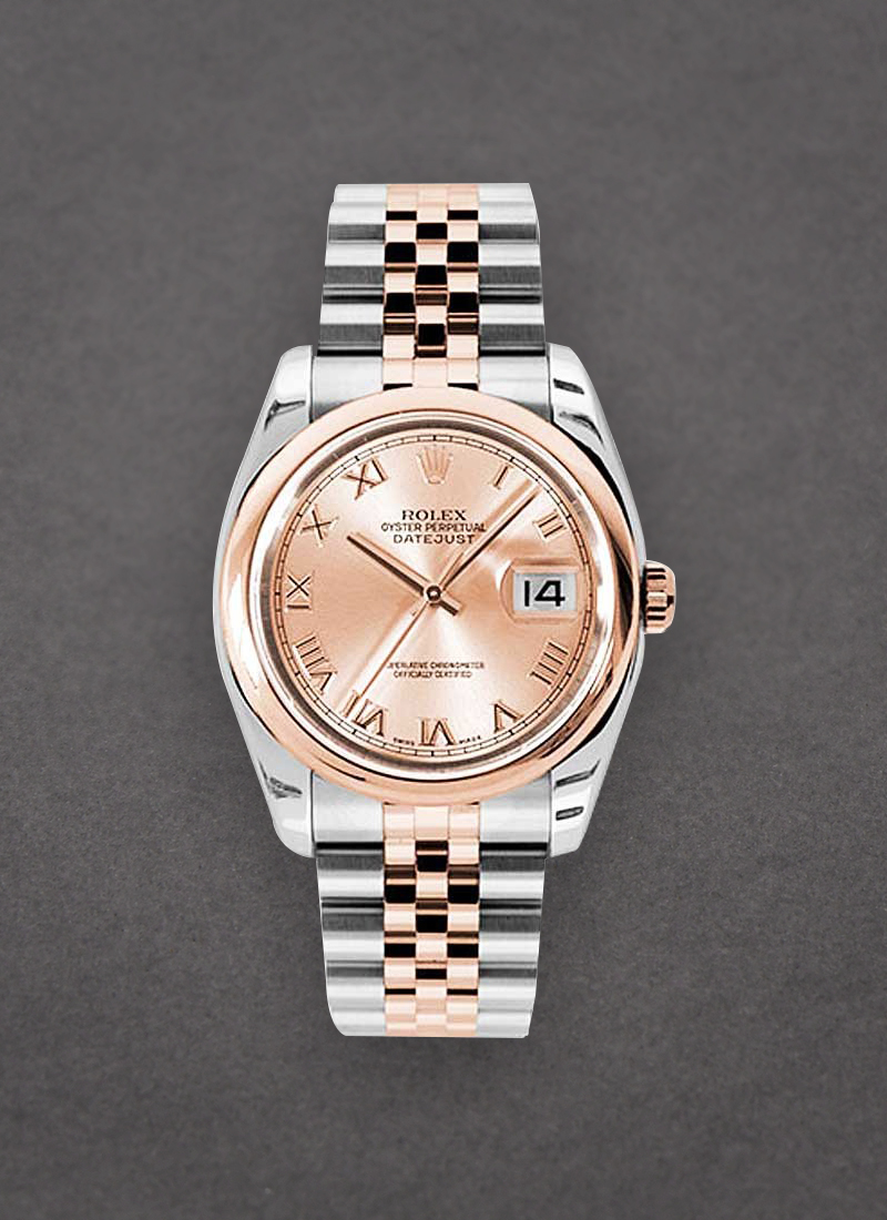 Rolex Unworn Datejust 36mm in Steel with Rose Gold Domed Bezel