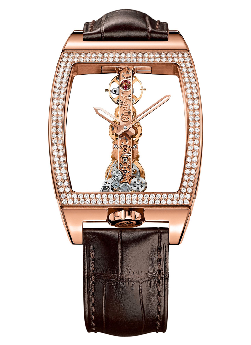 Corum Golden Bridge in Rose Gold with Diamond Bezel