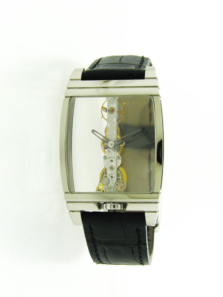 Golden Bridge Mens Automatic in White Gold White Gold on Strap with Skeleton Dial