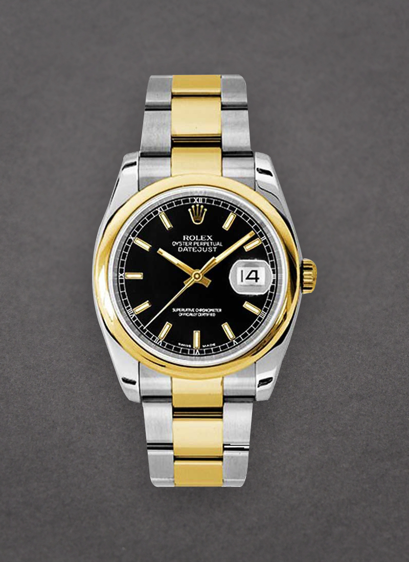 Rolex Unworn Datejust 36mm in Steel with Yellow Gold Smooth Bezel