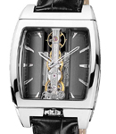 Golden Bridge Automatique in White Gold on Black Leather Strap with Grey Dial