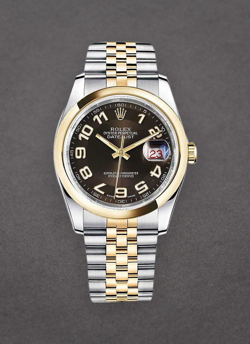 Rolex Unworn Datejust 36mm in Steel with Yellow Gold Domed Bezel