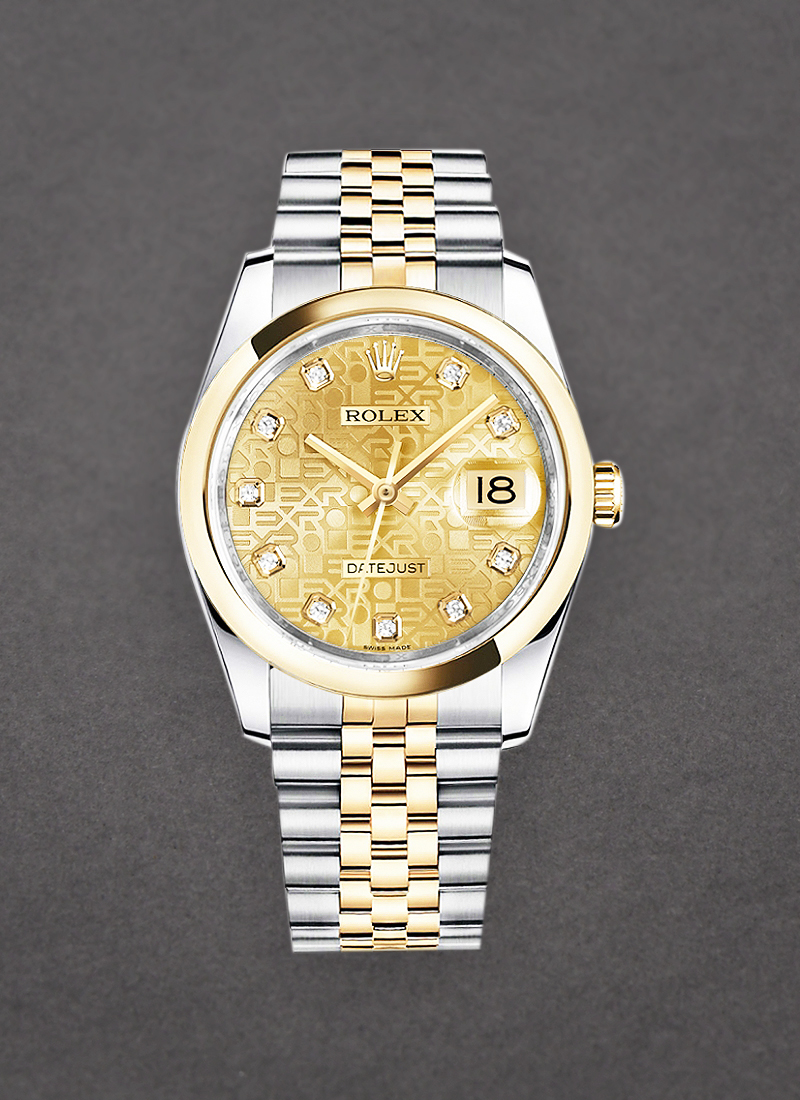 Rolex Unworn Datejust 36mm in Steel with Yellow Gold Domed Bezel