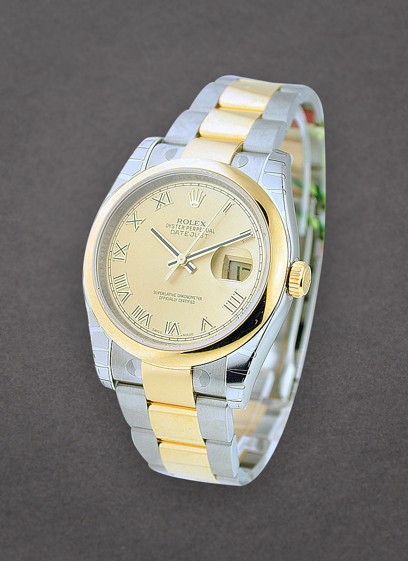 Rolex Unworn 2-Tone Datejust 36mm in Steel with Yellow Gold Smooth Bezel