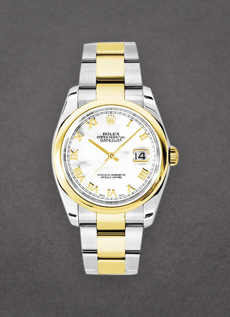 Rolex Unworn Datejust 36mm in Steel with Yellow Gold Smooth Bezel