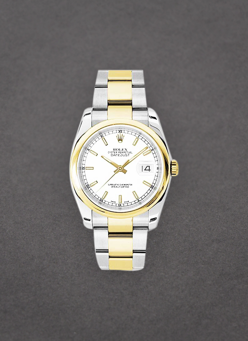 Rolex Unworn Datejust 36mm in Steel with Yellow Gold Smooth Bezel