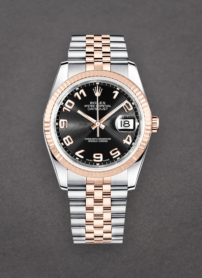 Rolex Unworn Datejust 36mm in Steel with Rose Gold Fluted Bezel