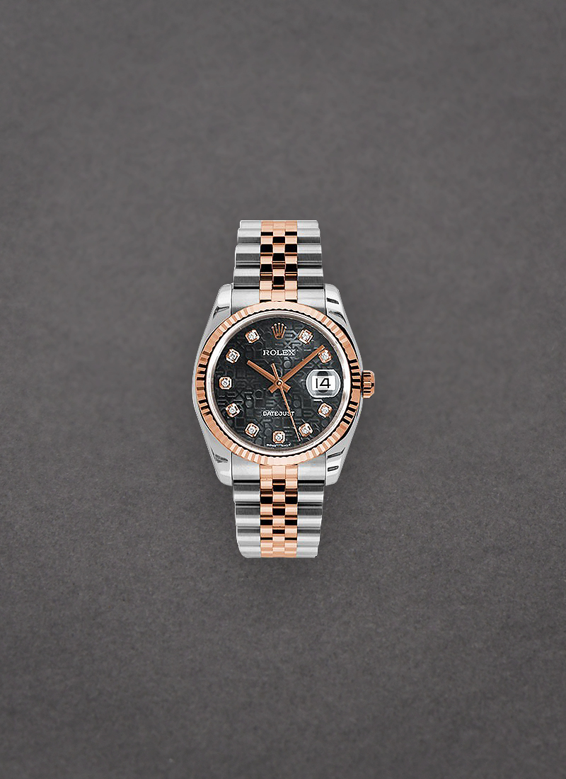 Rolex Unworn Datejust 36mm in Steel with Rose Gold Fluted Bezel