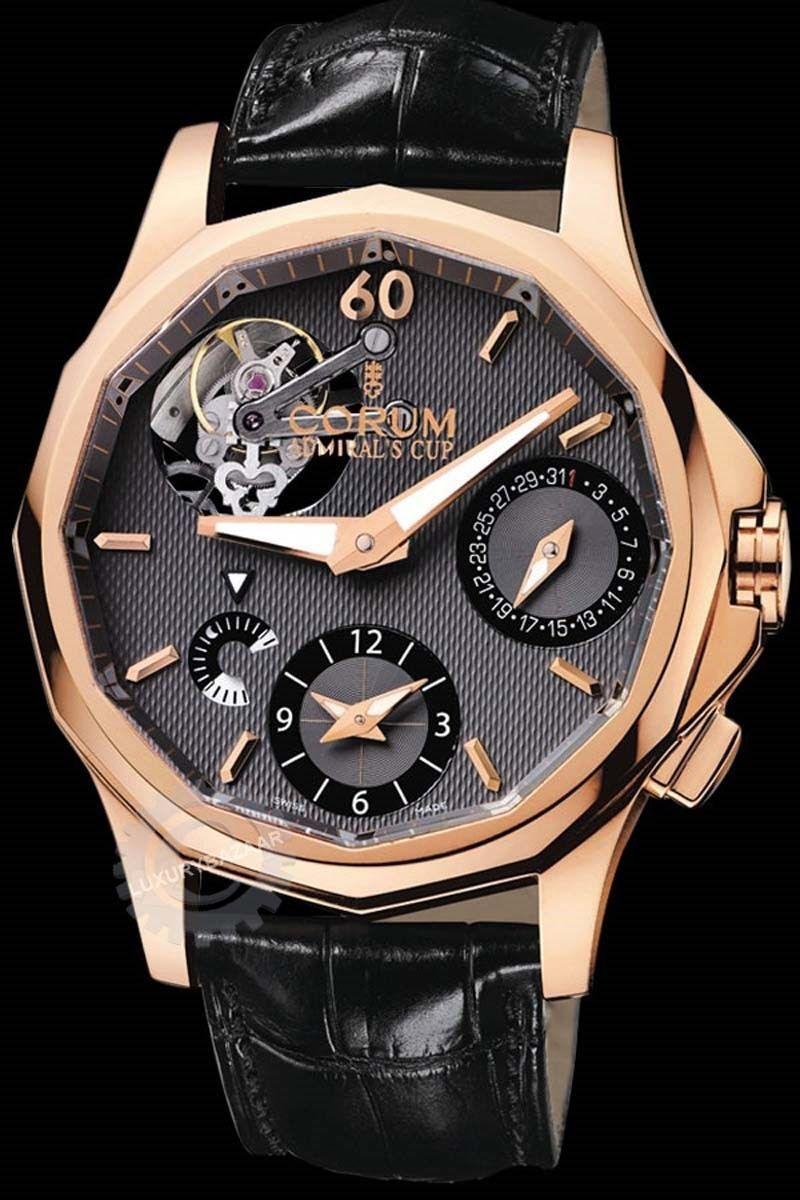 Admirals Cup Seafender 47 Tourbillon GMT in Rose Gold on Black Alligator Leather Strap with Grey Dial 397.101.55 0001 AK10