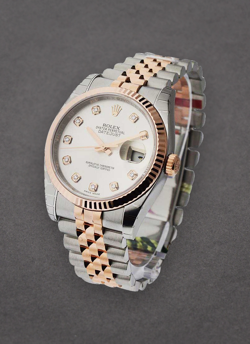 Rolex Unworn 2-Tone Datejust 36mm in Steel with Rose Gold Fluted Bezel