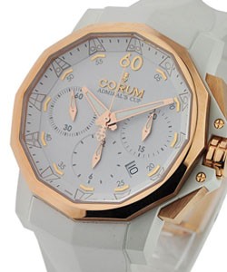 Admirals Cup Challenge 44mm Chronograph Rubber Case with Rose Gold Bezel - White Dial