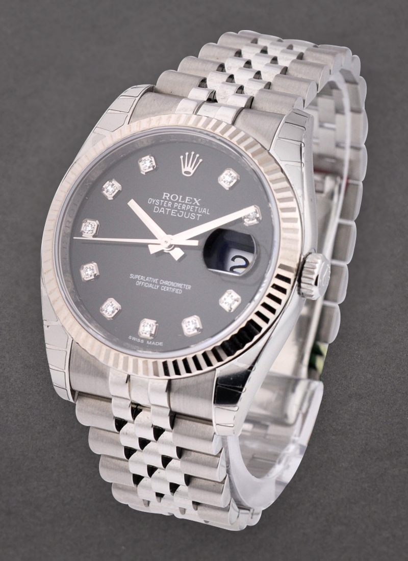 Rolex Unworn Datejust 36mm in Steel with White Gold Flueted Bezel