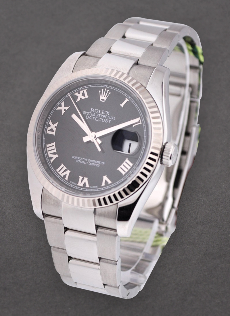 Rolex Unworn Men's Datejust 36mm with White Gold Fluted Bezel