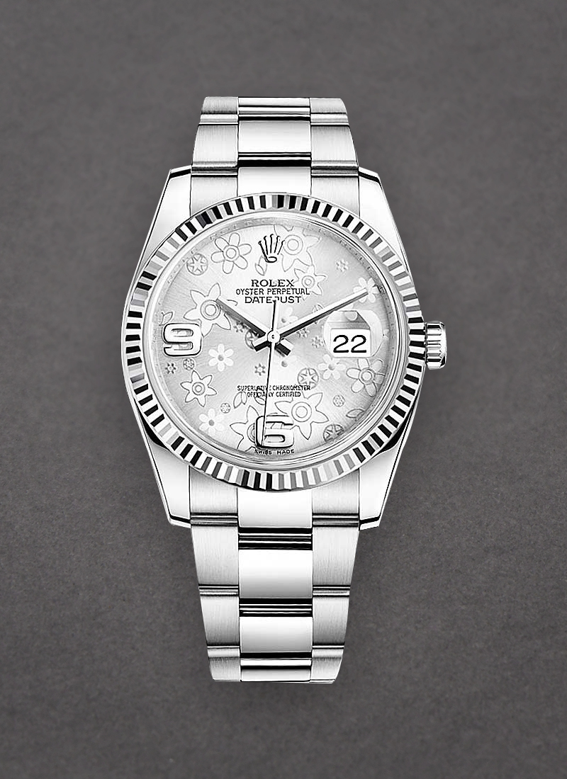 Rolex Unworn Datejust 36mm in Steel and White Gold with Fluted Bezel