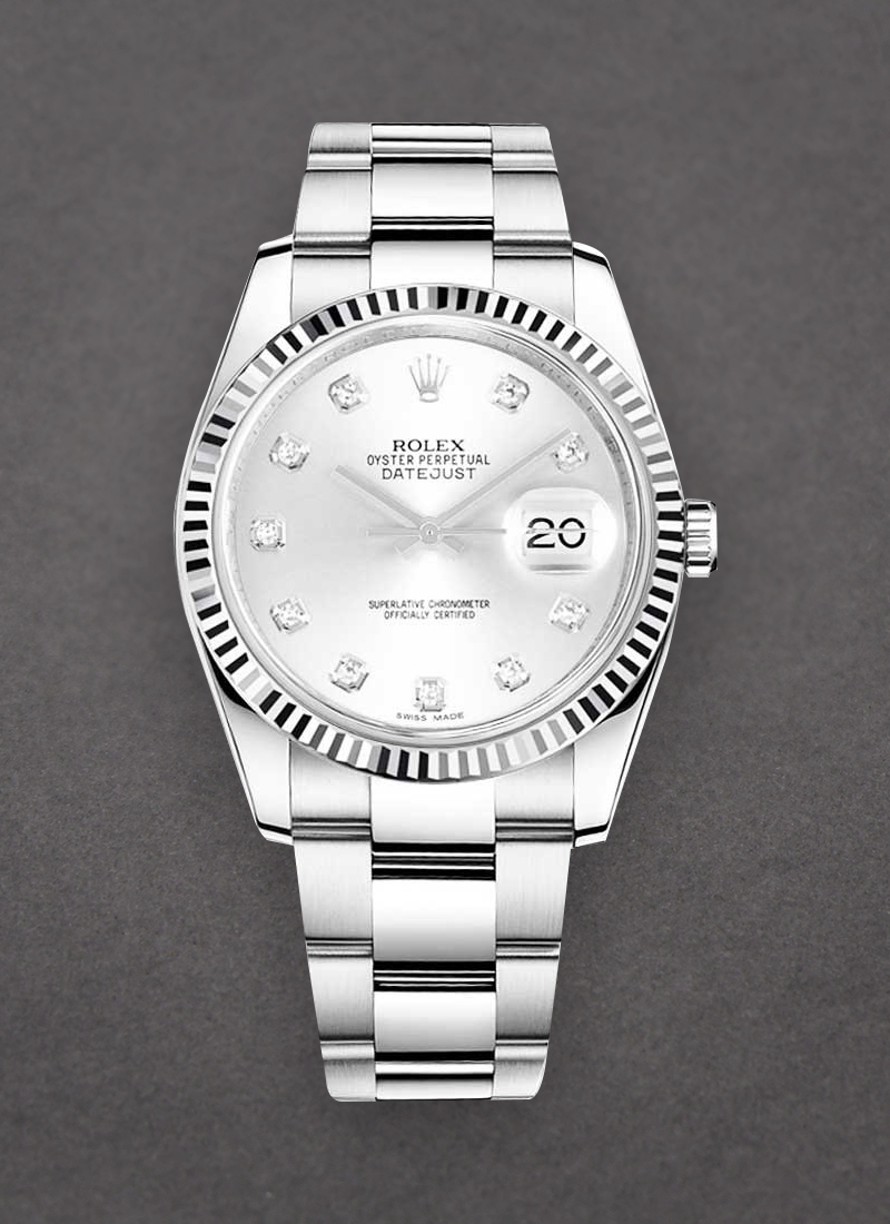 Rolex Unworn Datejust 36mm in Steel and White Gold with Fluted Bezel