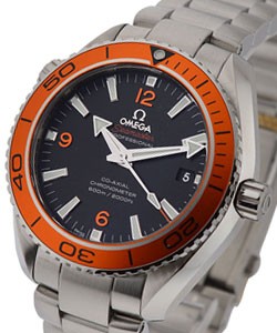 Seamaster Planet Ocean 600M in Steel with Orange Bezel on Steel Bracelet with Black Dial