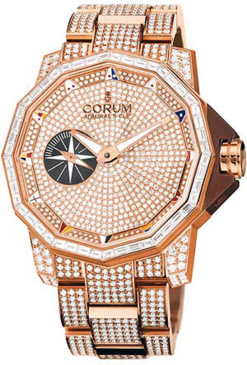 Corum Admirals Cup Competition in Rose Gold with Baguettes Diamond Bezel