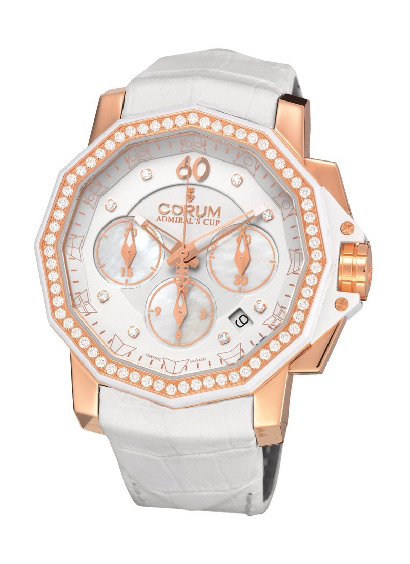 Corum Admirals Cup Challenger Chronograph in Rose Gold with Diamond Bezel